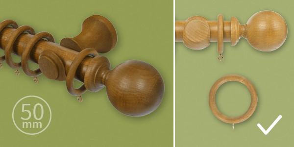 Natur Oak Shades 50mm Pole Kit