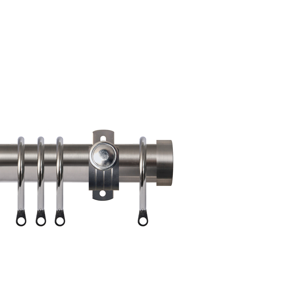 Contract 29 End Cap 29mm Pole Set with K Bracket Brackets 120cm Stainless Steel
