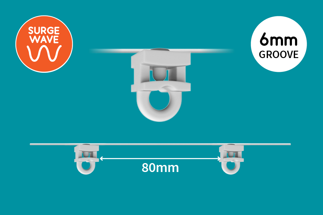 6mm Track Components 80mm Surge Gliders White