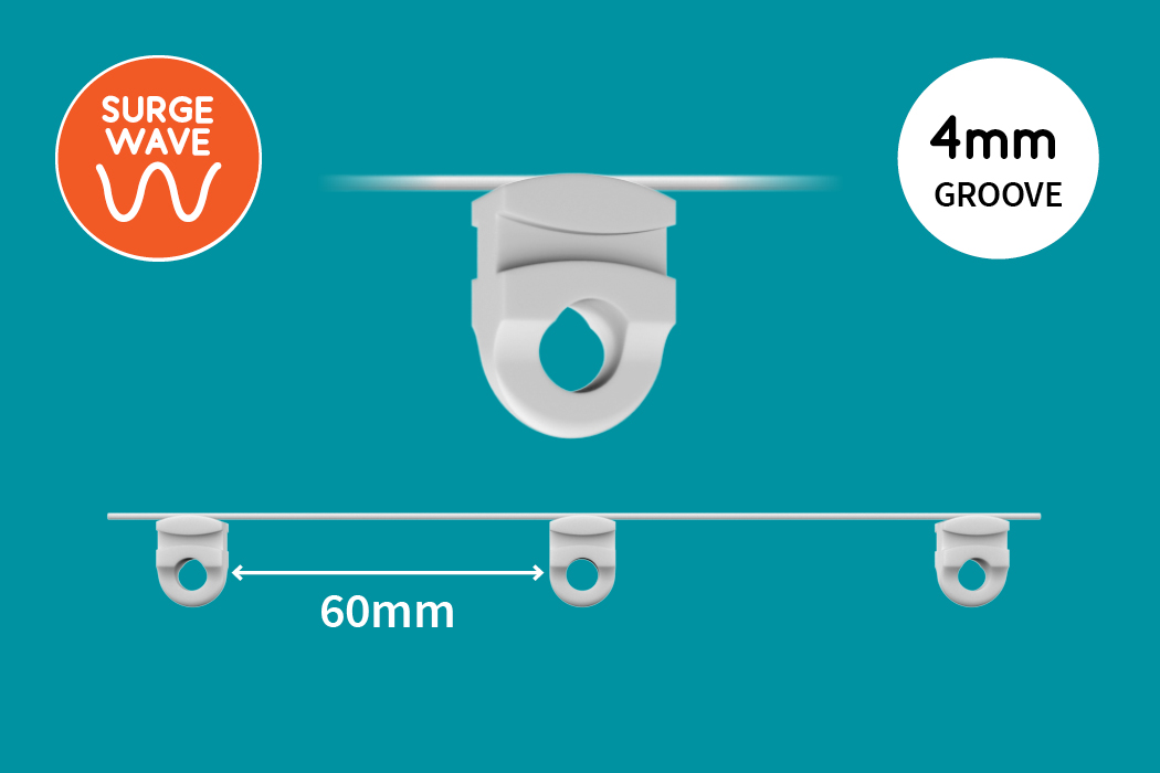 4mm Track Component 60mm Surge Gliders White