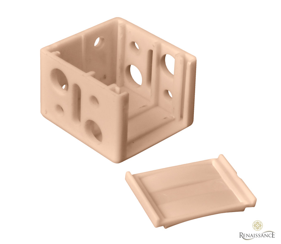 PVC Venetian Blind Bracket Woodgrain Natural