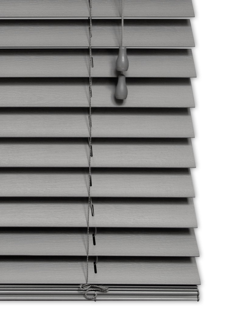Fauxwood 50mm 150cm Drop 60cm Wide PVC Venetian Blind Strings Grey
